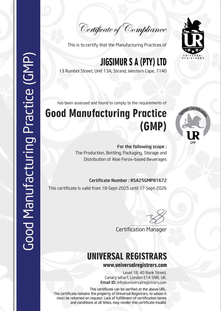 Jigsimur SA Good Manufacturing Practice