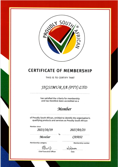 Jigsimur SA Original Certification